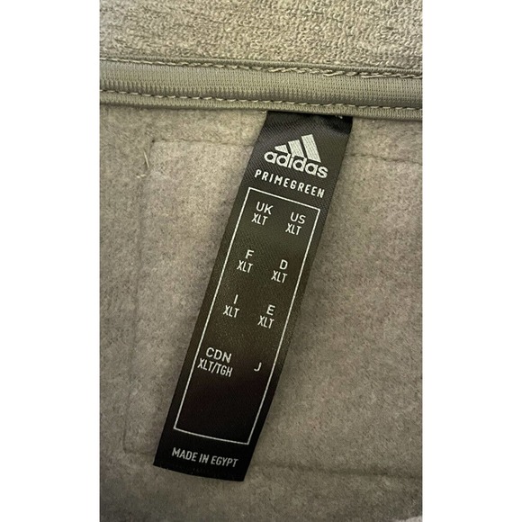 Adidas Mens XL Tall Gray Jacket 1/4 Zipper Terrycloth Mid weight NWT N7 - Picture 3 of 10